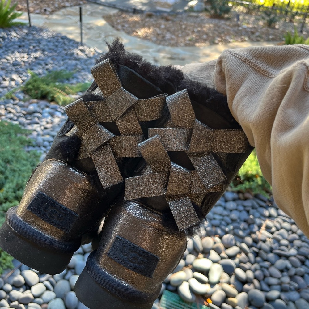 UGG Black and Bronze Bailey Boots